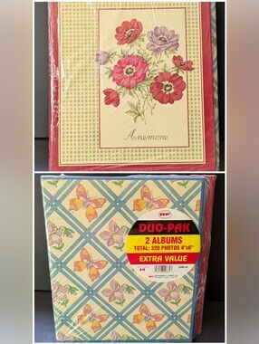2 Photo Albums Unused in Original Packaging Flowers Butterflies 4" X 6" Pictures